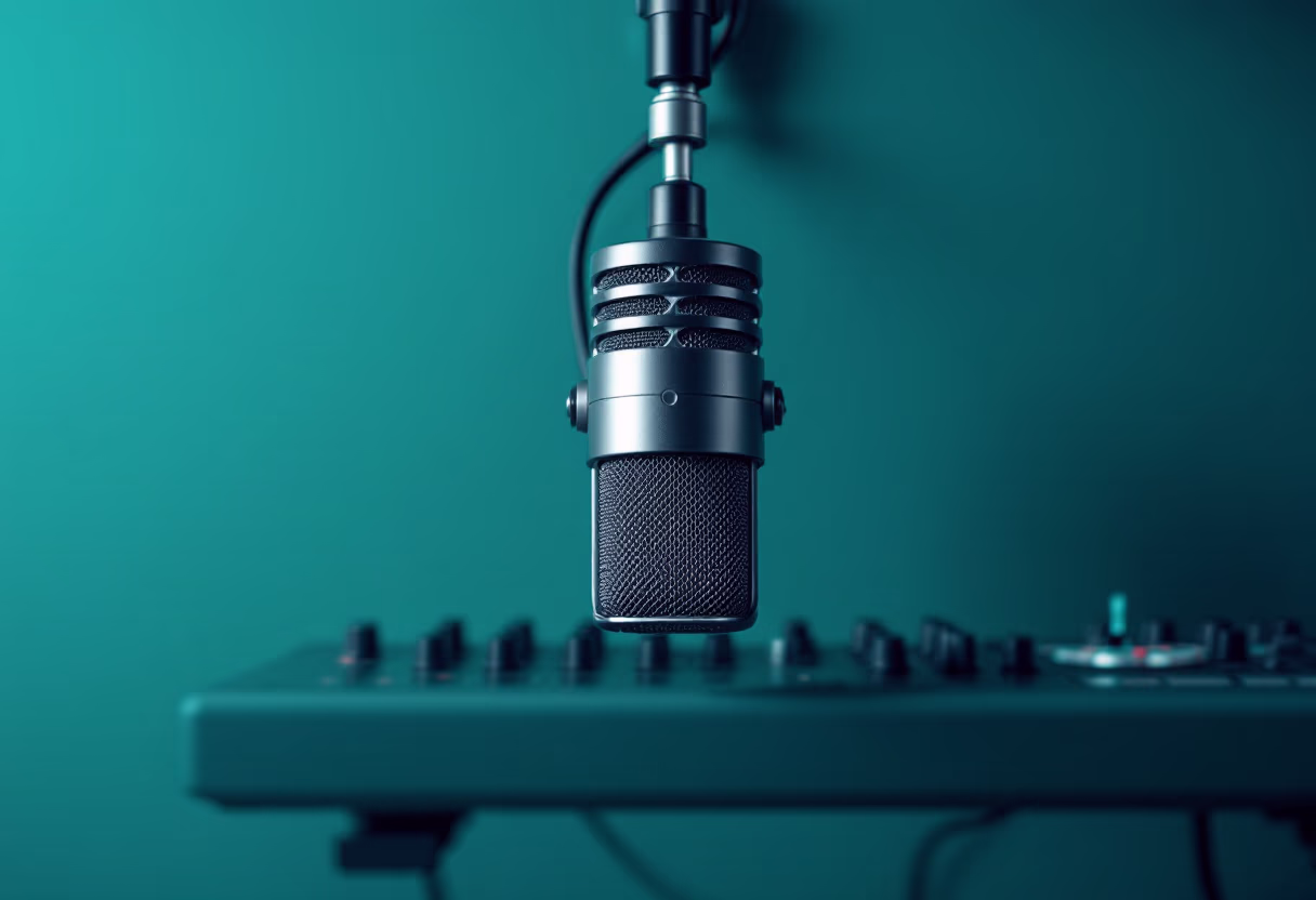 image of microphone and soundboard